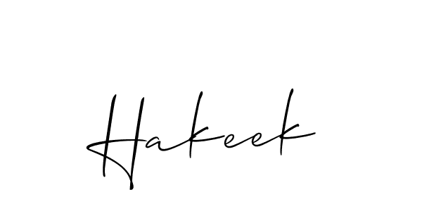 Allison_Script is a professional signature style that is perfect for those who want to add a touch of class to their signature. It is also a great choice for those who want to make their signature more unique. Get Hakeek name to fancy signature for free. Hakeek signature style 2 images and pictures png