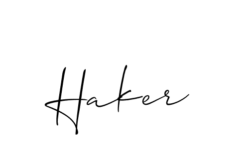 It looks lik you need a new signature style for name Haker. Design unique handwritten (Allison_Script) signature with our free signature maker in just a few clicks. Haker signature style 2 images and pictures png