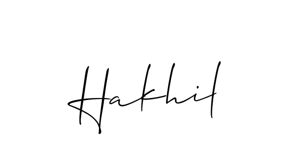How to make Hakhil signature? Allison_Script is a professional autograph style. Create handwritten signature for Hakhil name. Hakhil signature style 2 images and pictures png
