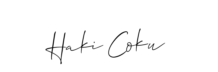 See photos of Haki Coku official signature by Spectra . Check more albums & portfolios. Read reviews & check more about Allison_Script font. Haki Coku signature style 2 images and pictures png