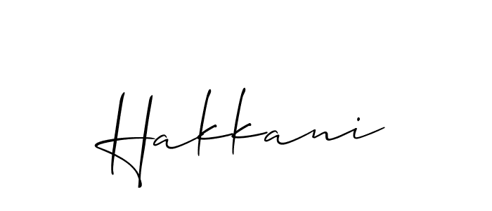 How to make Hakkani signature? Allison_Script is a professional autograph style. Create handwritten signature for Hakkani name. Hakkani signature style 2 images and pictures png