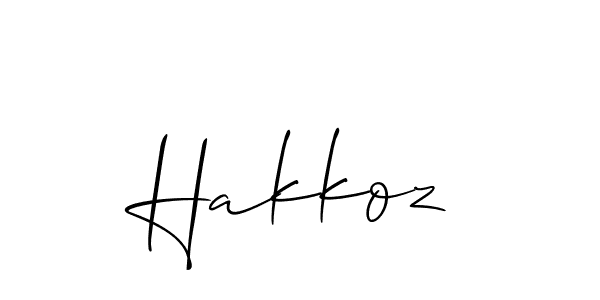How to Draw Hakkoz signature style? Allison_Script is a latest design signature styles for name Hakkoz. Hakkoz signature style 2 images and pictures png