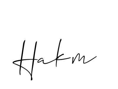 Use a signature maker to create a handwritten signature online. With this signature software, you can design (Allison_Script) your own signature for name Hakm. Hakm signature style 2 images and pictures png