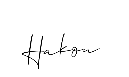 Use a signature maker to create a handwritten signature online. With this signature software, you can design (Allison_Script) your own signature for name Hakon. Hakon signature style 2 images and pictures png