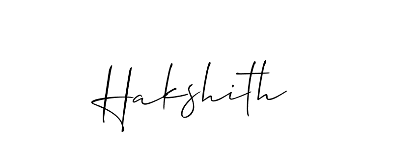 Use a signature maker to create a handwritten signature online. With this signature software, you can design (Allison_Script) your own signature for name Hakshith. Hakshith signature style 2 images and pictures png