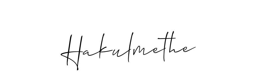 How to make Hakulmethe signature? Allison_Script is a professional autograph style. Create handwritten signature for Hakulmethe name. Hakulmethe signature style 2 images and pictures png