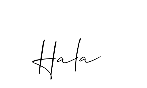 Also You can easily find your signature by using the search form. We will create Hala  name handwritten signature images for you free of cost using Allison_Script sign style. Hala  signature style 2 images and pictures png