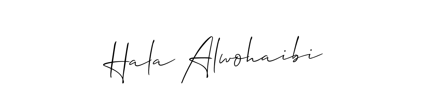 Make a short Hala Alwohaibi signature style. Manage your documents anywhere anytime using Allison_Script. Create and add eSignatures, submit forms, share and send files easily. Hala Alwohaibi signature style 2 images and pictures png