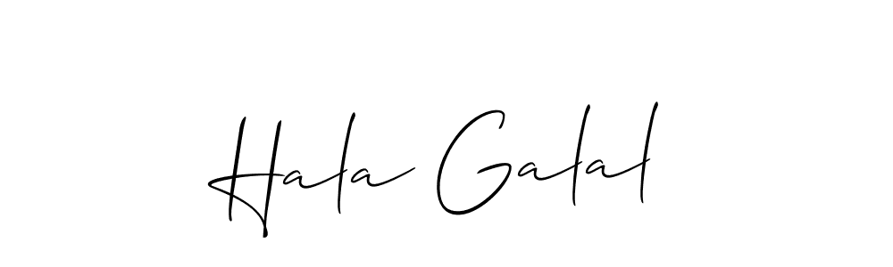 It looks lik you need a new signature style for name Hala Galal. Design unique handwritten (Allison_Script) signature with our free signature maker in just a few clicks. Hala Galal signature style 2 images and pictures png