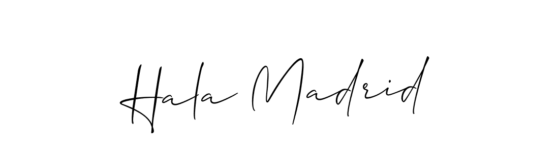 You should practise on your own different ways (Allison_Script) to write your name (Hala Madrid) in signature. don't let someone else do it for you. Hala Madrid signature style 2 images and pictures png