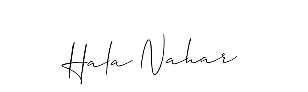 if you are searching for the best signature style for your name Hala Nahar. so please give up your signature search. here we have designed multiple signature styles  using Allison_Script. Hala Nahar signature style 2 images and pictures png