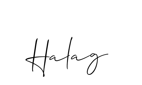 Allison_Script is a professional signature style that is perfect for those who want to add a touch of class to their signature. It is also a great choice for those who want to make their signature more unique. Get Halag name to fancy signature for free. Halag signature style 2 images and pictures png