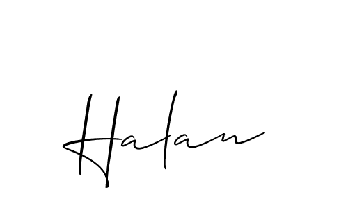 if you are searching for the best signature style for your name Halan. so please give up your signature search. here we have designed multiple signature styles  using Allison_Script. Halan signature style 2 images and pictures png