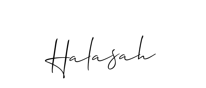 How to make Halasah name signature. Use Allison_Script style for creating short signs online. This is the latest handwritten sign. Halasah signature style 2 images and pictures png