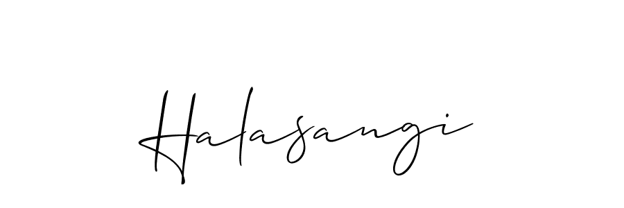How to Draw Halasangi signature style? Allison_Script is a latest design signature styles for name Halasangi. Halasangi signature style 2 images and pictures png