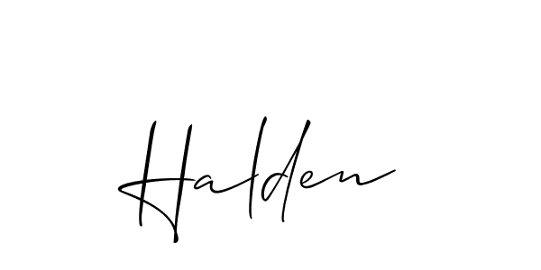 How to make Halden signature? Allison_Script is a professional autograph style. Create handwritten signature for Halden name. Halden signature style 2 images and pictures png