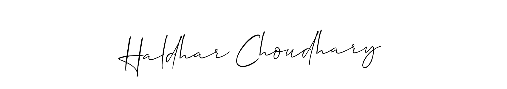 Make a beautiful signature design for name Haldhar Choudhary. With this signature (Allison_Script) style, you can create a handwritten signature for free. Haldhar Choudhary signature style 2 images and pictures png