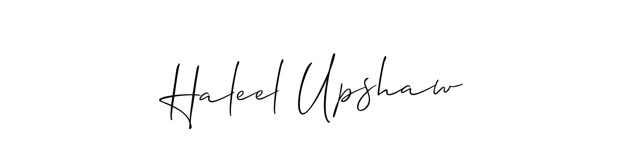 Also we have Haleel Upshaw name is the best signature style. Create professional handwritten signature collection using Allison_Script autograph style. Haleel Upshaw signature style 2 images and pictures png