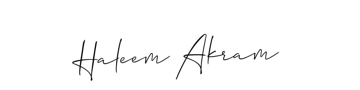 Design your own signature with our free online signature maker. With this signature software, you can create a handwritten (Allison_Script) signature for name Haleem Akram. Haleem Akram signature style 2 images and pictures png