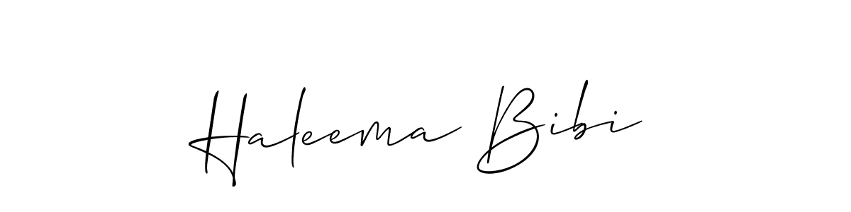 How to make Haleema Bibi name signature. Use Allison_Script style for creating short signs online. This is the latest handwritten sign. Haleema Bibi signature style 2 images and pictures png