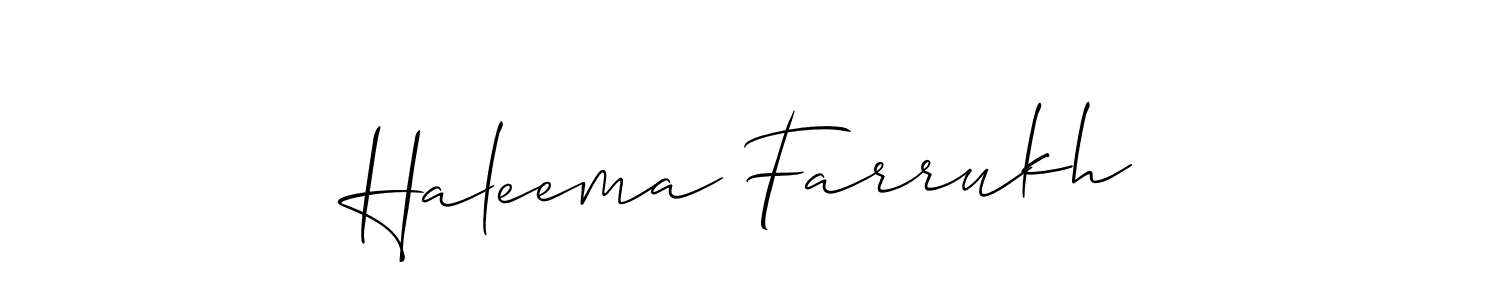 It looks lik you need a new signature style for name Haleema Farrukh. Design unique handwritten (Allison_Script) signature with our free signature maker in just a few clicks. Haleema Farrukh signature style 2 images and pictures png
