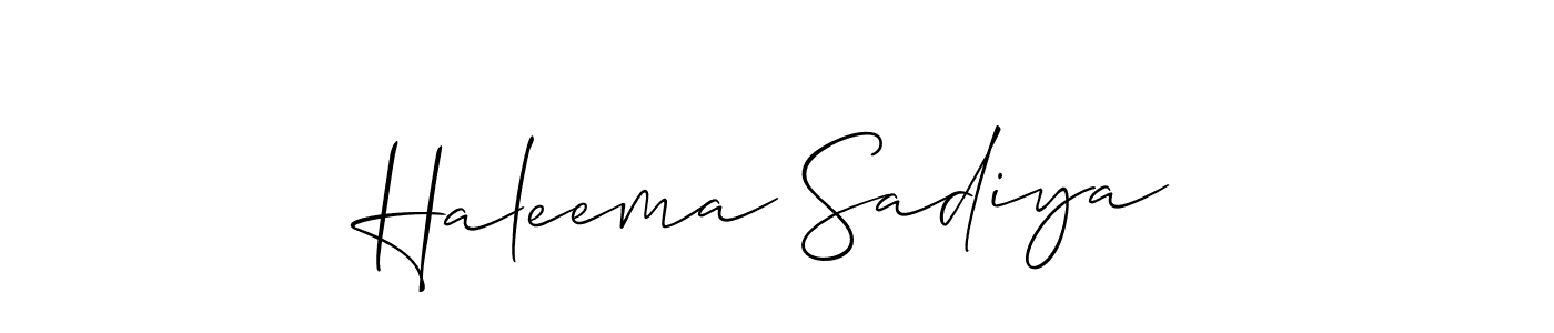 Haleema Sadiya stylish signature style. Best Handwritten Sign (Allison_Script) for my name. Handwritten Signature Collection Ideas for my name Haleema Sadiya. Haleema Sadiya signature style 2 images and pictures png