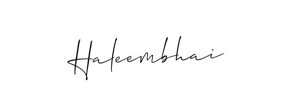 Create a beautiful signature design for name Haleembhai. With this signature (Allison_Script) fonts, you can make a handwritten signature for free. Haleembhai signature style 2 images and pictures png