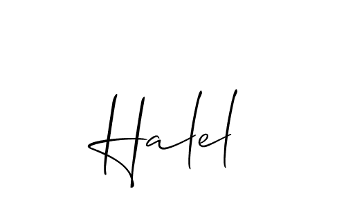 Use a signature maker to create a handwritten signature online. With this signature software, you can design (Allison_Script) your own signature for name Halel. Halel signature style 2 images and pictures png