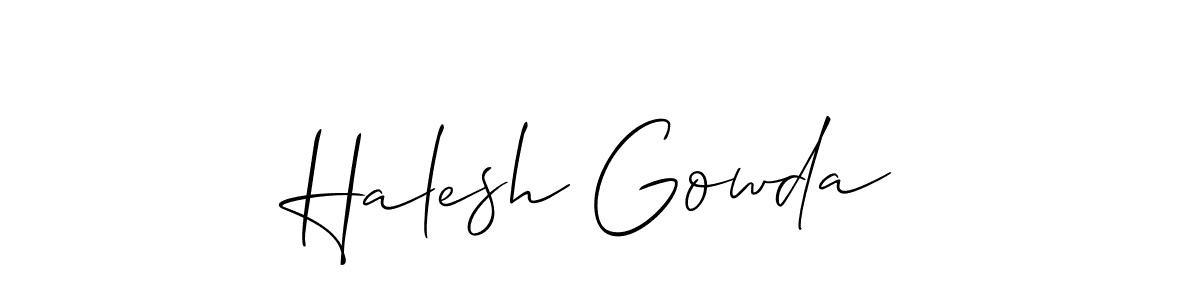 Design your own signature with our free online signature maker. With this signature software, you can create a handwritten (Allison_Script) signature for name Halesh Gowda. Halesh Gowda signature style 2 images and pictures png