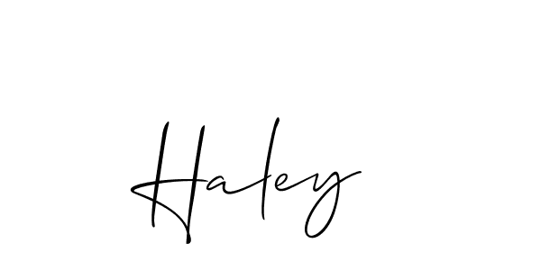 Allison_Script is a professional signature style that is perfect for those who want to add a touch of class to their signature. It is also a great choice for those who want to make their signature more unique. Get Haley  name to fancy signature for free. Haley  signature style 2 images and pictures png