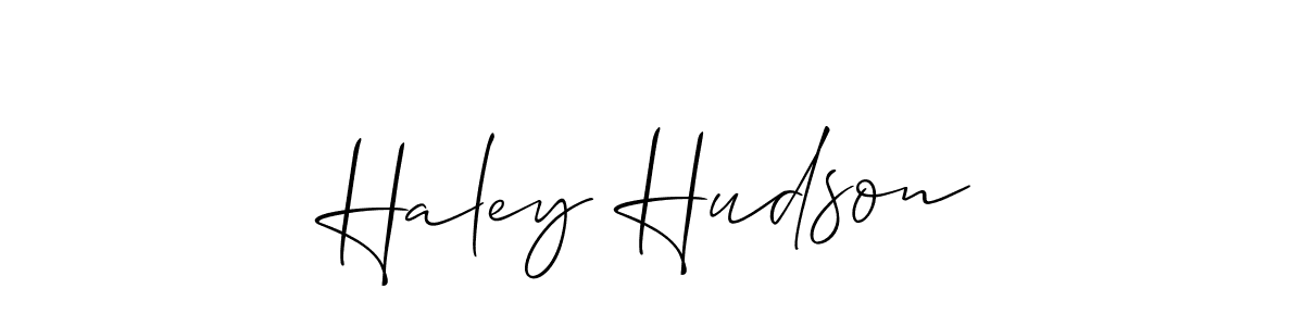 Use a signature maker to create a handwritten signature online. With this signature software, you can design (Allison_Script) your own signature for name Haley Hudson. Haley Hudson signature style 2 images and pictures png