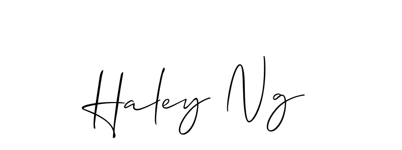 Make a beautiful signature design for name Haley Ng. With this signature (Allison_Script) style, you can create a handwritten signature for free. Haley Ng signature style 2 images and pictures png