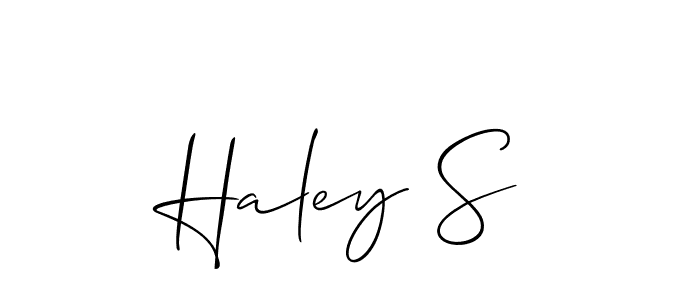 How to Draw Haley S signature style? Allison_Script is a latest design signature styles for name Haley S. Haley S signature style 2 images and pictures png