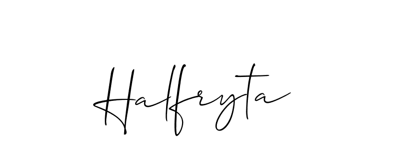 How to make Halfryta signature? Allison_Script is a professional autograph style. Create handwritten signature for Halfryta name. Halfryta signature style 2 images and pictures png