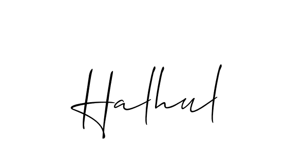 How to make Halhul name signature. Use Allison_Script style for creating short signs online. This is the latest handwritten sign. Halhul signature style 2 images and pictures png