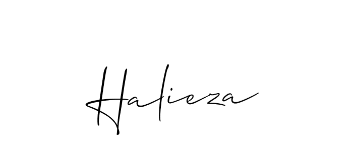Design your own signature with our free online signature maker. With this signature software, you can create a handwritten (Allison_Script) signature for name Halieza. Halieza signature style 2 images and pictures png