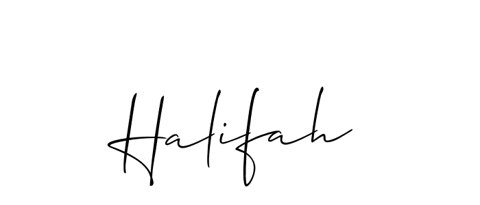 if you are searching for the best signature style for your name Halifah. so please give up your signature search. here we have designed multiple signature styles  using Allison_Script. Halifah signature style 2 images and pictures png