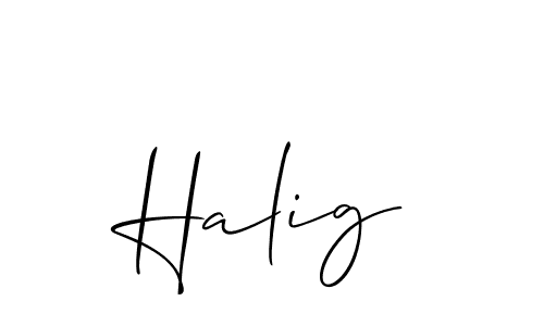 Make a beautiful signature design for name Halig. With this signature (Allison_Script) style, you can create a handwritten signature for free. Halig signature style 2 images and pictures png