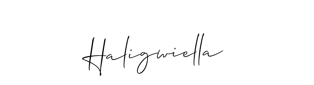 How to make Haligwiella signature? Allison_Script is a professional autograph style. Create handwritten signature for Haligwiella name. Haligwiella signature style 2 images and pictures png