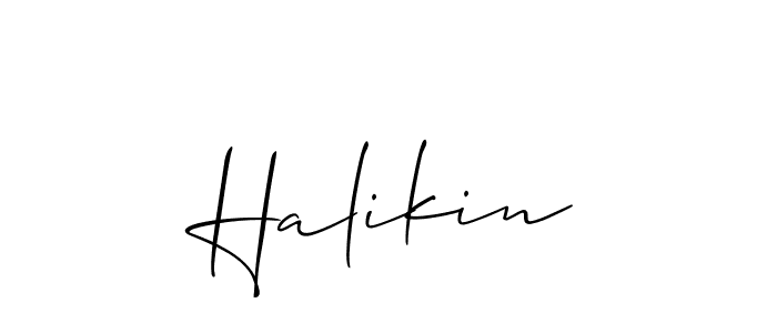How to Draw Halikin signature style? Allison_Script is a latest design signature styles for name Halikin. Halikin signature style 2 images and pictures png