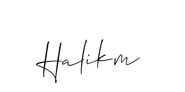 Design your own signature with our free online signature maker. With this signature software, you can create a handwritten (Allison_Script) signature for name Halikm. Halikm signature style 2 images and pictures png