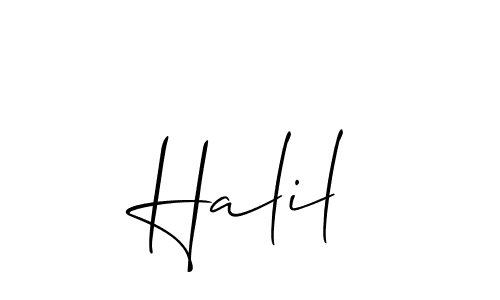 The best way (Allison_Script) to make a short signature is to pick only two or three words in your name. The name Halil include a total of six letters. For converting this name. Halil signature style 2 images and pictures png