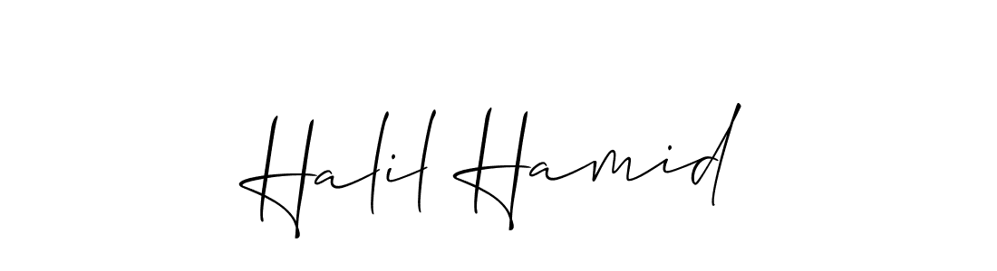 You should practise on your own different ways (Allison_Script) to write your name (Halil Hamid) in signature. don't let someone else do it for you. Halil Hamid signature style 2 images and pictures png