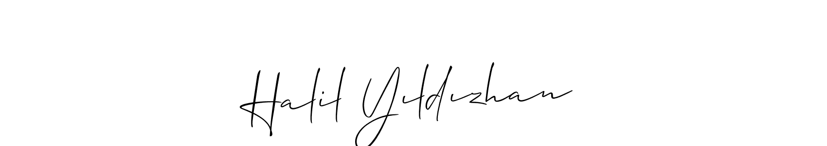 Halil Yıldızhan stylish signature style. Best Handwritten Sign (Allison_Script) for my name. Handwritten Signature Collection Ideas for my name Halil Yıldızhan. Halil Yıldızhan signature style 2 images and pictures png