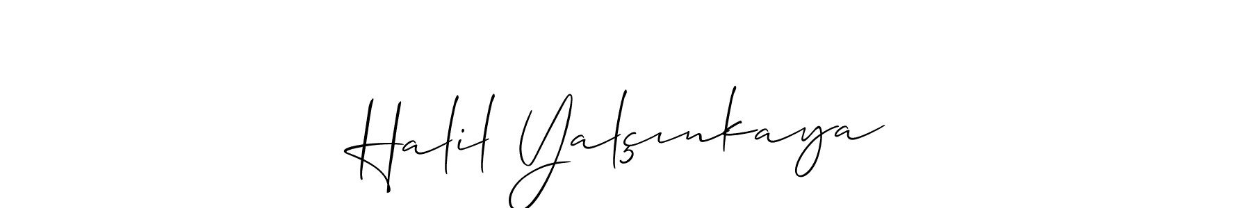 Design your own signature with our free online signature maker. With this signature software, you can create a handwritten (Allison_Script) signature for name Halil Yalçınkaya. Halil Yalçınkaya signature style 2 images and pictures png