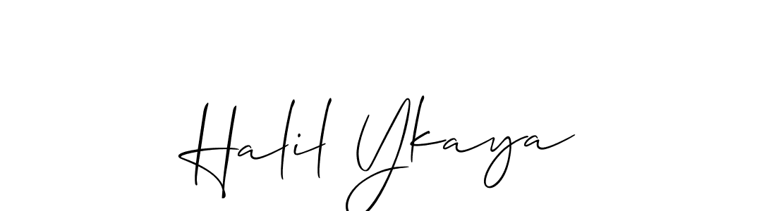 Halil Ykaya stylish signature style. Best Handwritten Sign (Allison_Script) for my name. Handwritten Signature Collection Ideas for my name Halil Ykaya. Halil Ykaya signature style 2 images and pictures png
