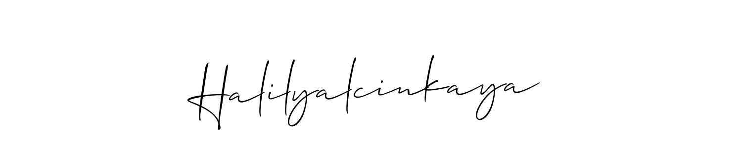 Design your own signature with our free online signature maker. With this signature software, you can create a handwritten (Allison_Script) signature for name Halilyalcinkaya. Halilyalcinkaya signature style 2 images and pictures png