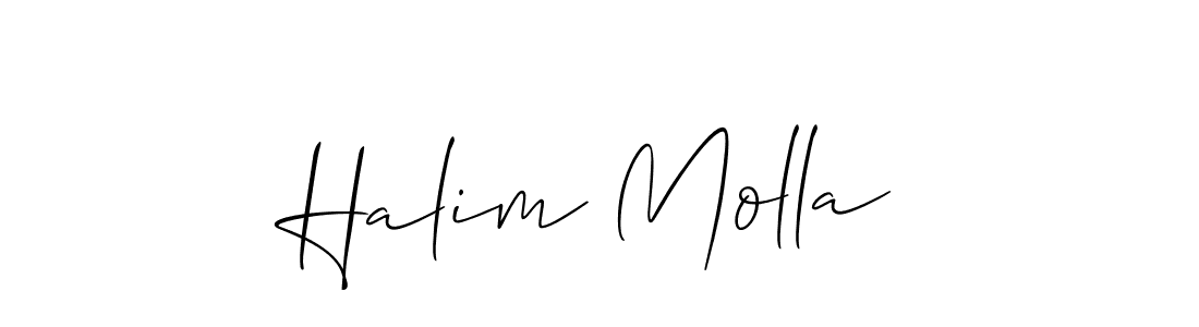 Make a beautiful signature design for name Halim Molla. With this signature (Allison_Script) style, you can create a handwritten signature for free. Halim Molla signature style 2 images and pictures png