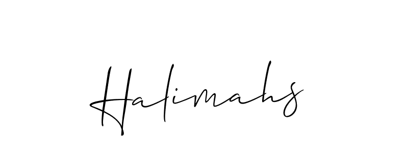 The best way (Allison_Script) to make a short signature is to pick only two or three words in your name. The name Halimahs include a total of six letters. For converting this name. Halimahs signature style 2 images and pictures png