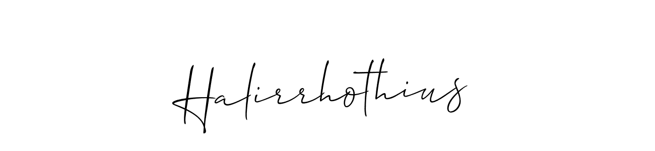 Make a beautiful signature design for name Halirrhothius. With this signature (Allison_Script) style, you can create a handwritten signature for free. Halirrhothius signature style 2 images and pictures png